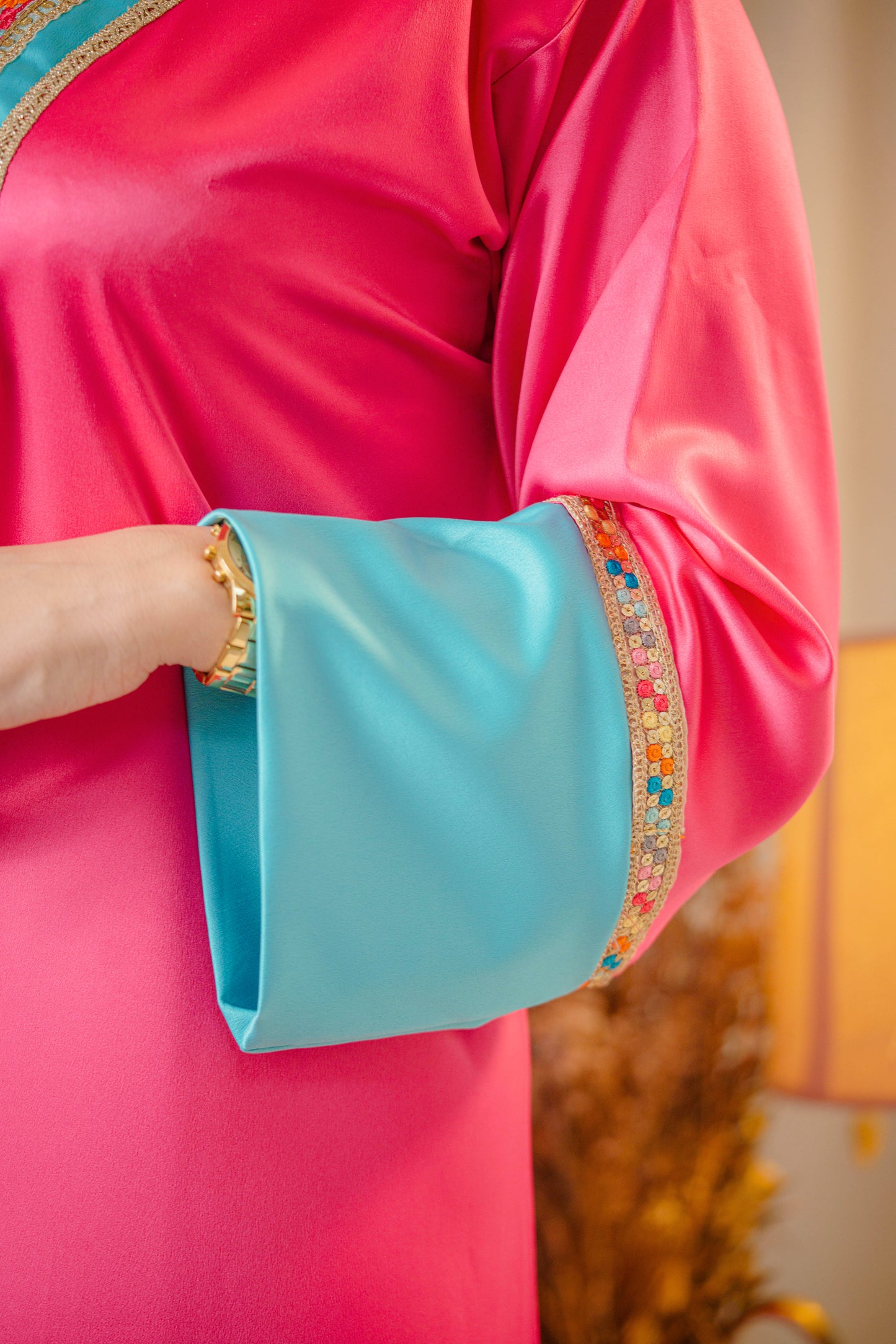 Jebba Nour satin - Rose fuschia