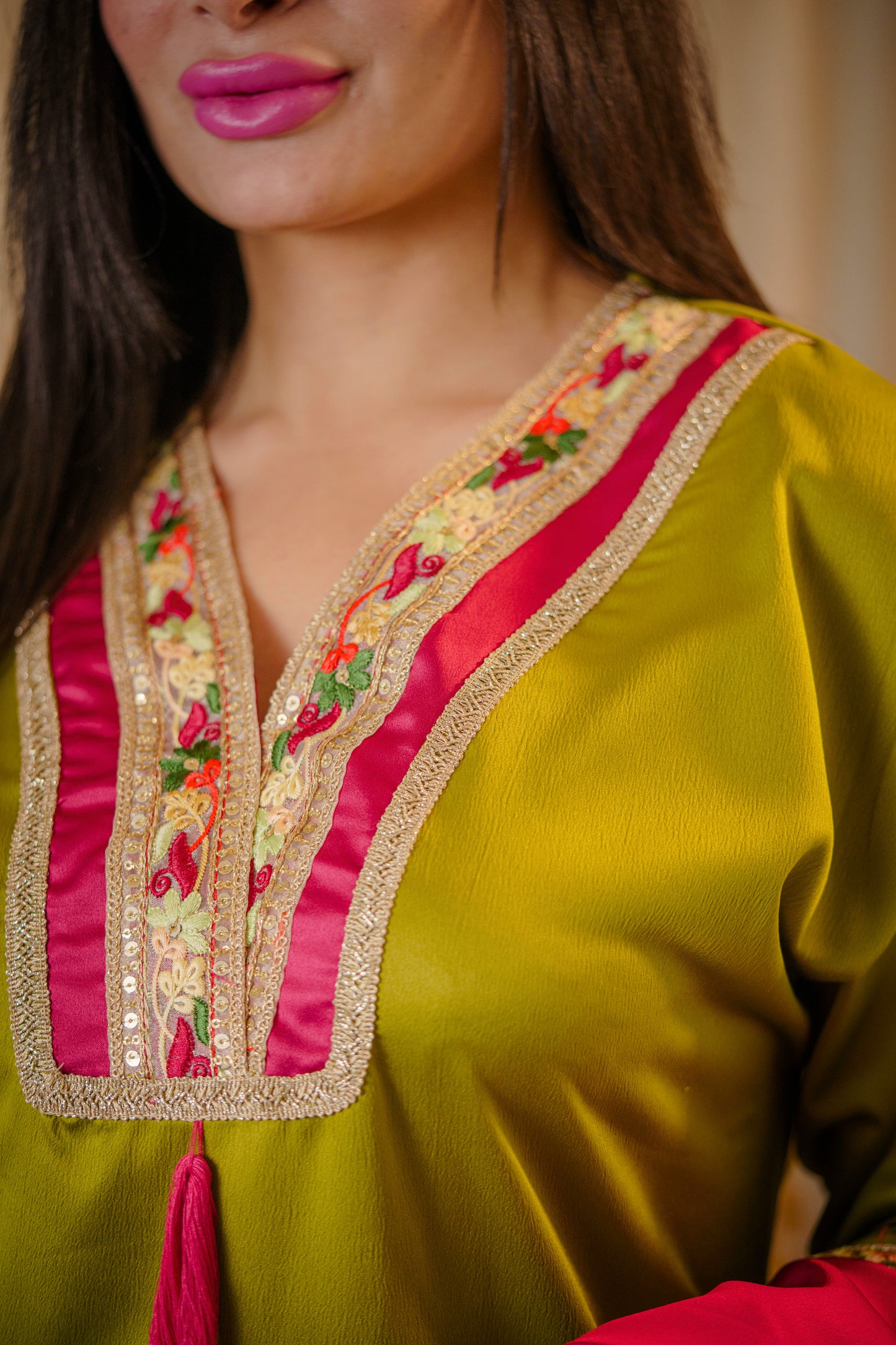Jebba Nour satin - Vert olive