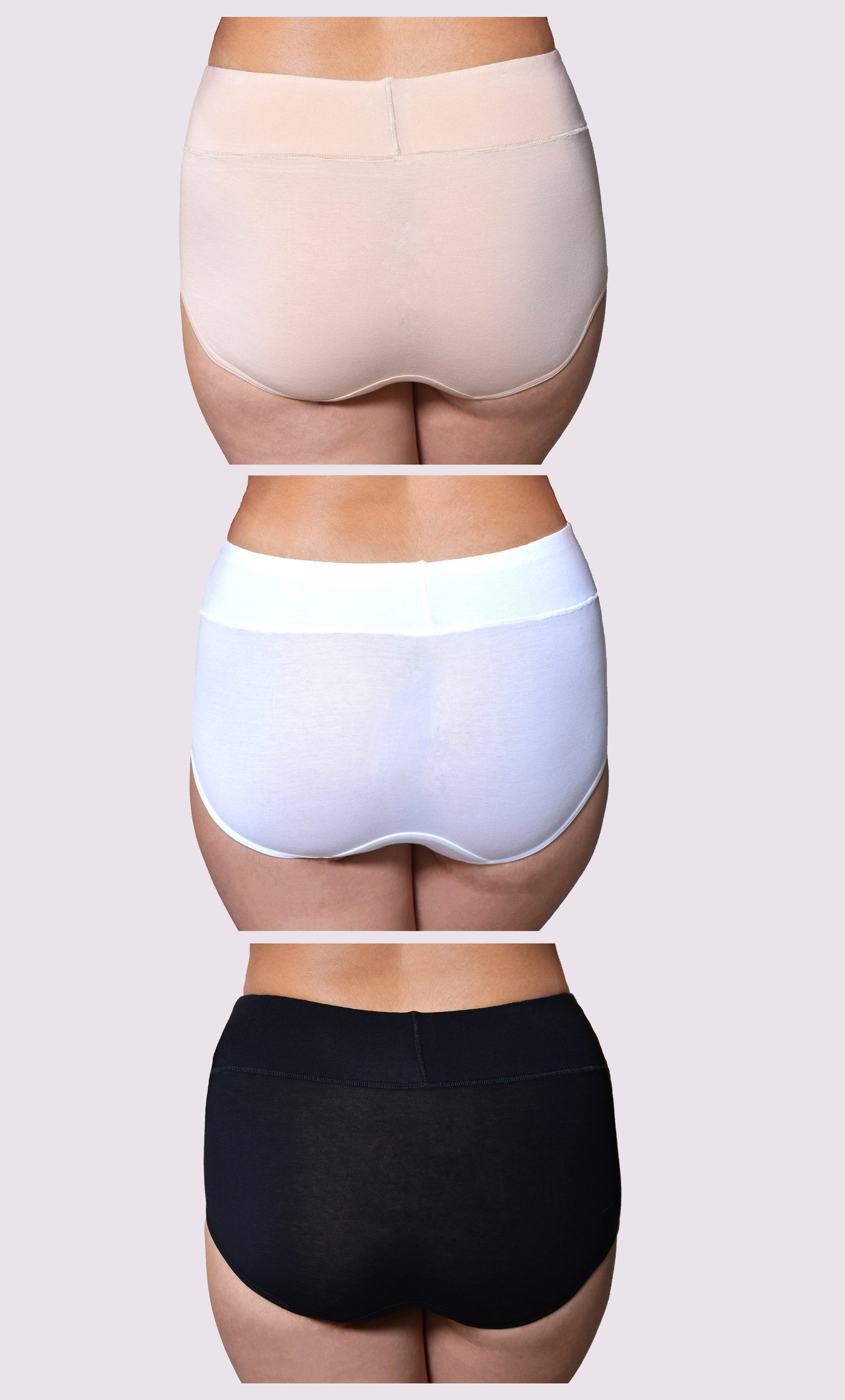 Lot de 3 slips en coton taille haute