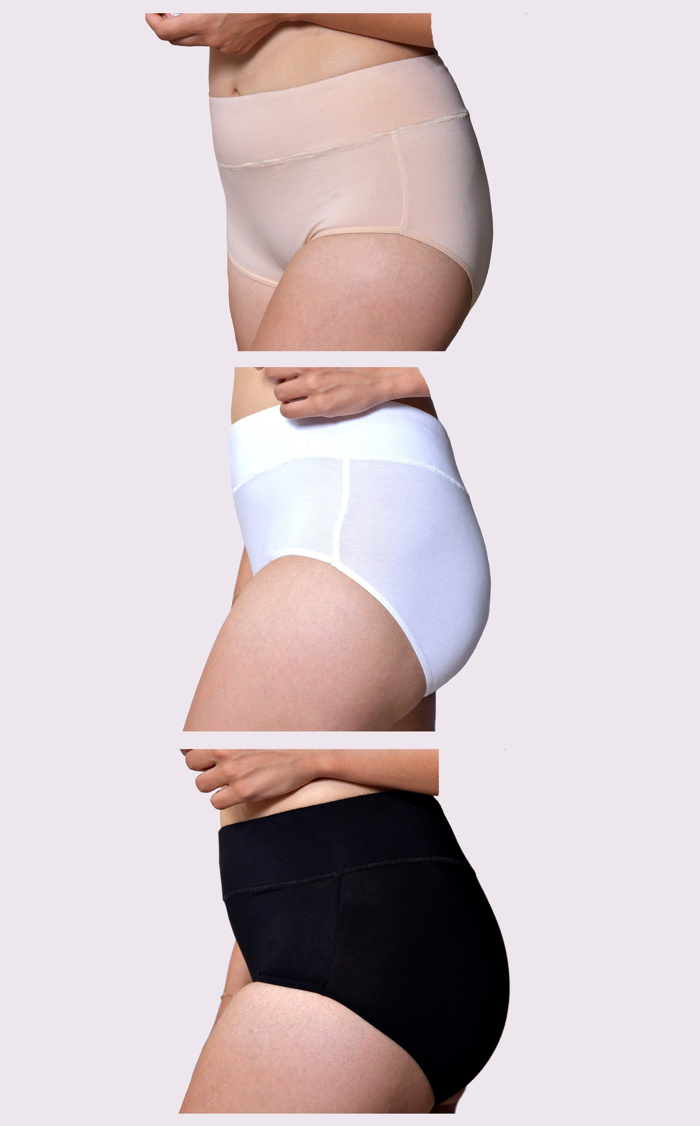 Lot de 3 slips en coton taille haute