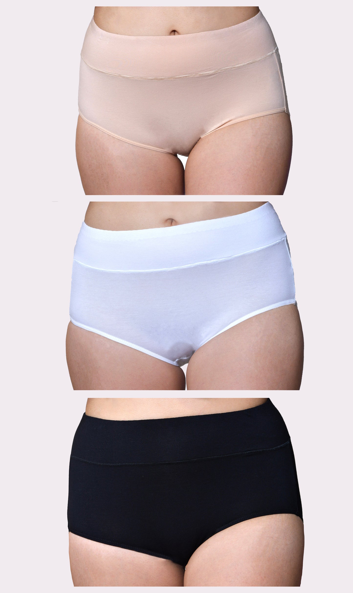 Lot de 3 slips en coton taille haute