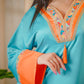 Jebba Nour satin - bleu turquoise