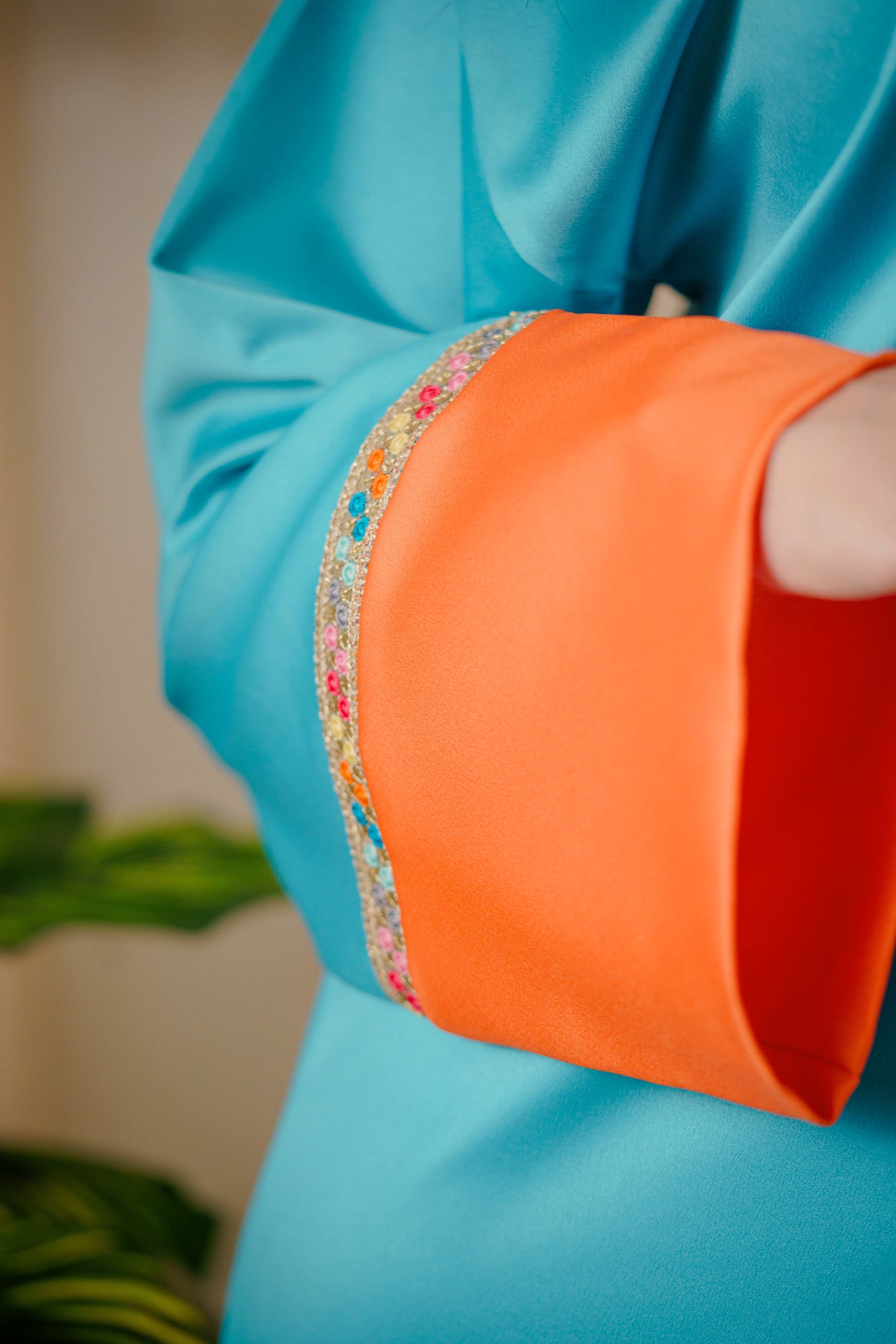 Jebba Nour satin - bleu turquoise