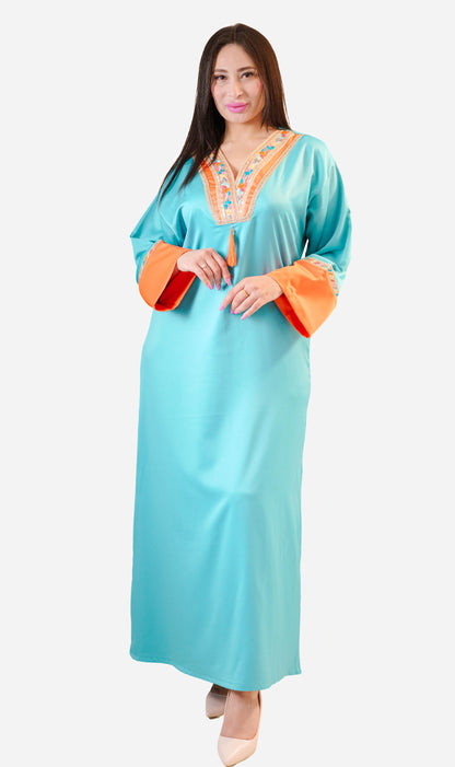 Jebba Nour satin - bleu turquoise