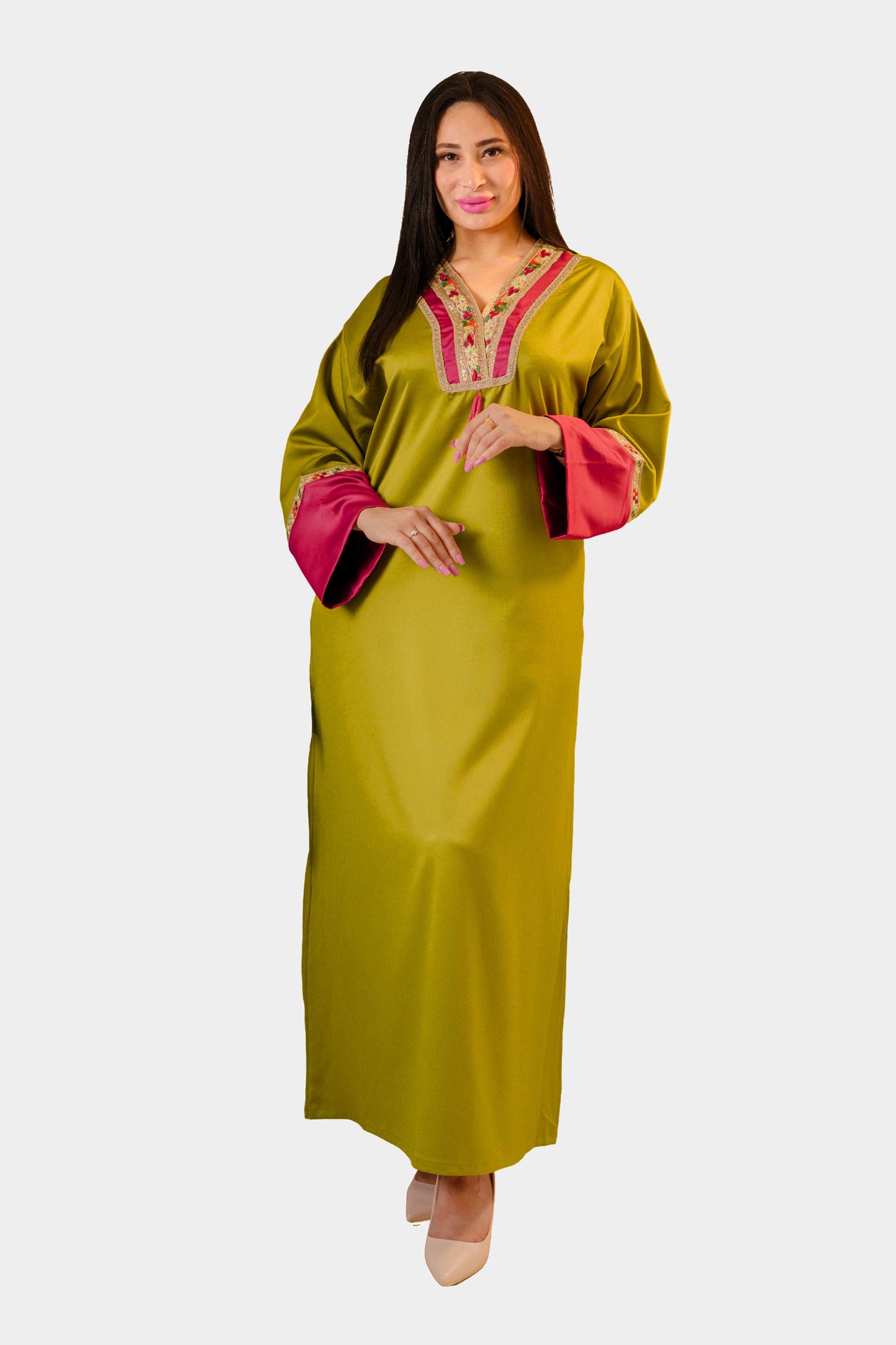 Jebba Nour satin - Vert olive