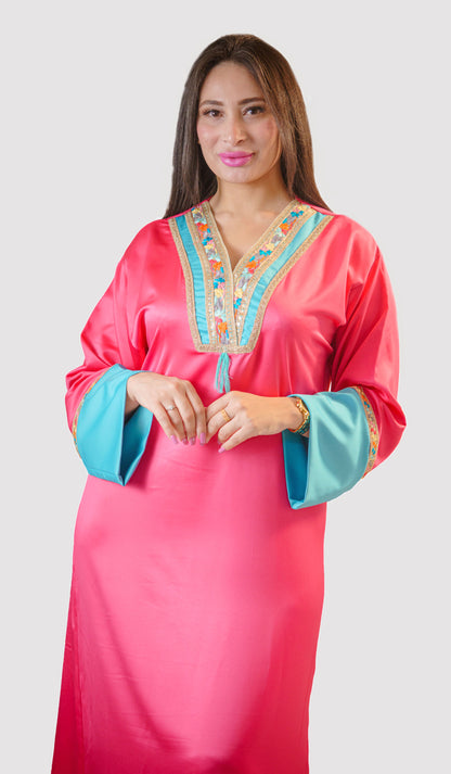 Jebba Nour satin - Rose fuschia